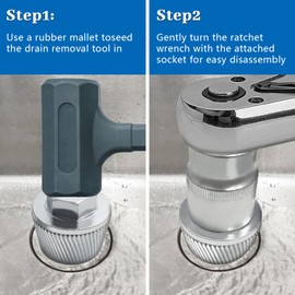 1.5" Heavy-Duty Tub Drain Extractor Removes Stubborn, Rusted and Broken Drains Bathtub Remover Strong Grab Plumbing 1PACK M05255