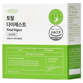 Project 21 Dog Total Digest Nutrition 30p, 30 servings, Improves digestive function, pancreas and stomach, 1 piece / 프로젝트21 강아지 토탈 다이제스트 영양제 30p, 30회분, 소화기능췌장위개선, 1개