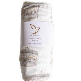 The Gilded Bird Bamboo & Organic Cotton Baby Blanket, 110cm x 110cm, Super Soft, Machine Washable - Carousel