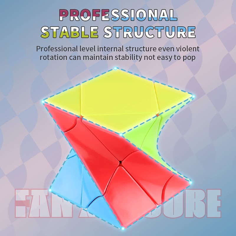 YUNTENG Cube Twist 3x3 Stickerelss Speed Cube Vivid Color Magic