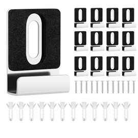 12 Pack Heavy Duty Metal Mirror Clips Kit with Screws & Rubber Pads for Frameless Mounting - Wall Tile Billboard Mirror Hanger Hardware (Silver)