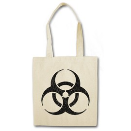 Urban Backwoods Biohazard Vintage Symbol Hipster Bag Fabric Bag Shopping Bag, Nature, Unit size