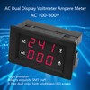 LED Digital Display AC 100~300V Voltmeter 0-100A Ampere Meter(Red red)