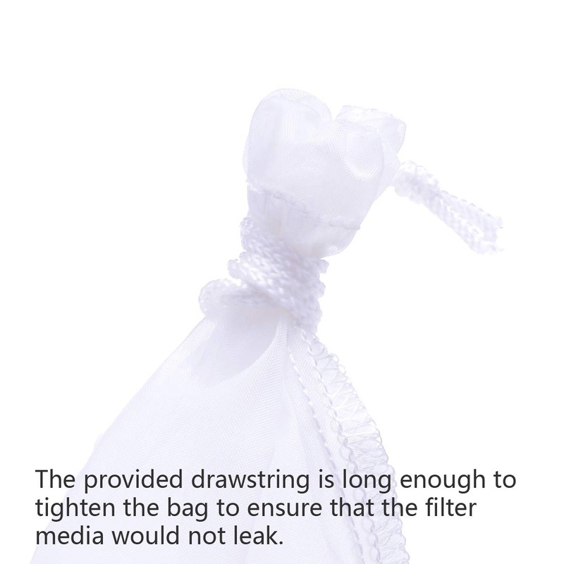 ALEGI Media Filter Bag Aquarium Extra Fine,Reusable 180 Micron Drawstring