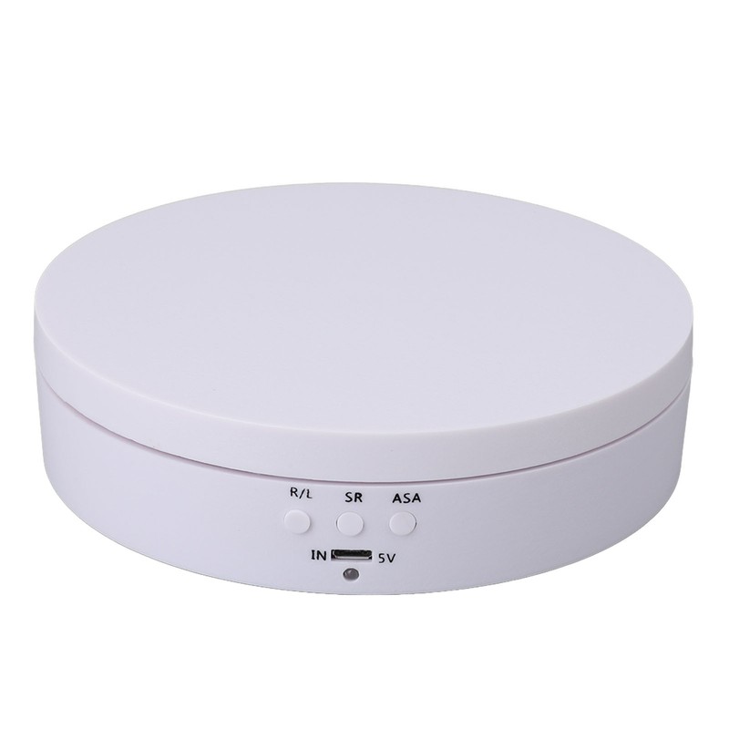Motorized Rotating Display Stand White USB Charging Round 3 Speeds
