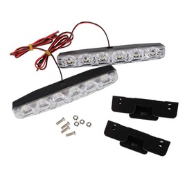 Eaglerich 2 Piece Universal Small Harpoon Car Auto 6 LED Daylight Driving Safety DRL Daytime Running Light Lamp