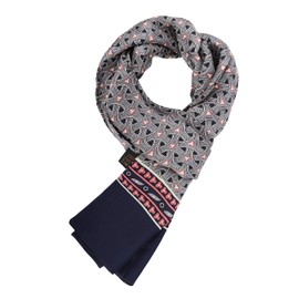 WANYING Elegant 100% Silk for Men 11 Momme Silk Men's Scarf Neckerchief Casual Business Muffler 155 x 26 cm - Geometric Black