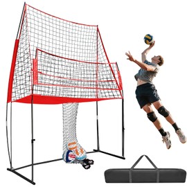 DRM 11 * 8FT Volleyball Practice Net, Height Adjustable Volleyball Training Net Systems Trainer Equipment (11 * 8FT)