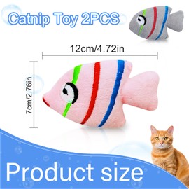 Andiker Catnip Toys for Cats, 3pcs Plush Bite Resistant Cat Chew Toys for chewing, 3.93Inches Interactive Catnip Filled Kitten Toys for Indoor Cats Self Play for Kicking & Playing (Pink+Grey)