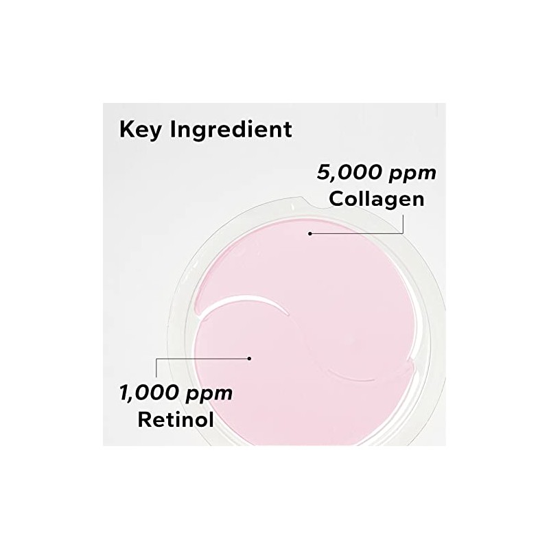 Parches para ojos de hidrogel de retinol y colágeno, Rosado
