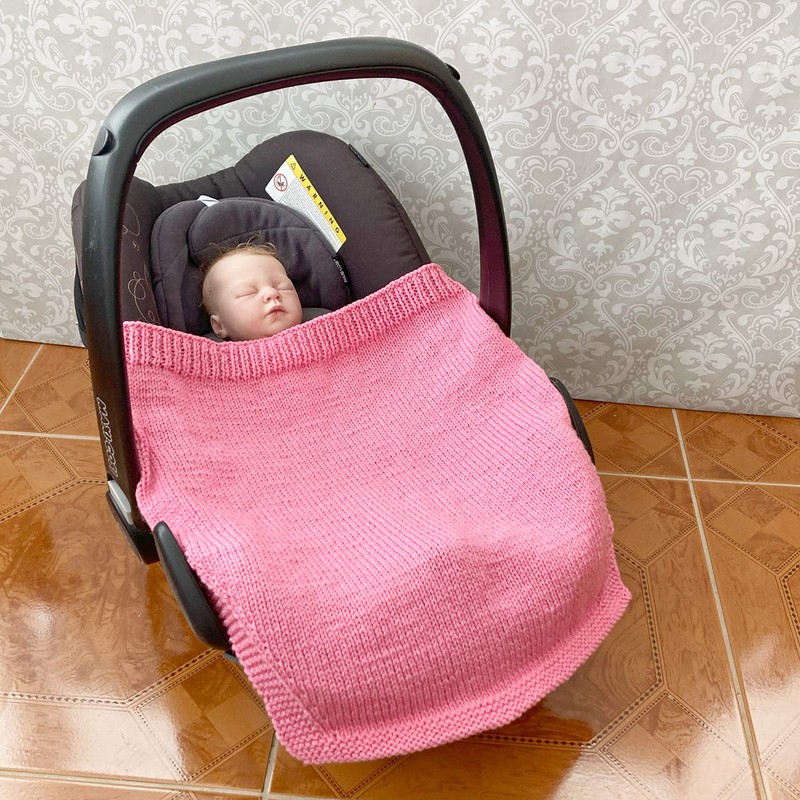 Knitting Pattern for 2 Shaped car seat Blankets in Aran