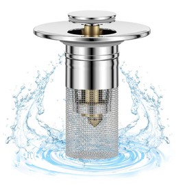 Bathroom Sink Stopper for 1.1-1.45 Inch, Pop Up Sink Drain Filter with Removable Stainless Steel Filter Basket Hair Catcher, for US Bathroom Sink Stopper Replacement - Color: 1pc