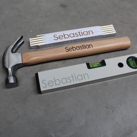 NEO-DESIGN Craftsman Hammer Rule Spirit Level with Desired Name or Saying | Men's Gifts, Gifts for Dad, Birthday Gift, Gadgets for Men