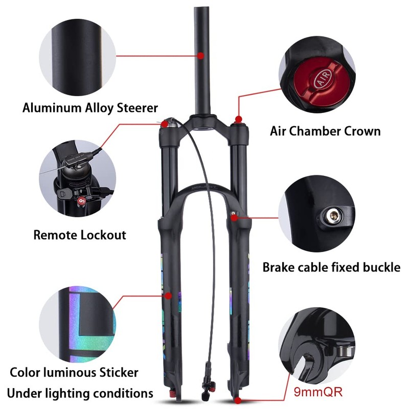 BOLANY 26/27.5/29 Mountain Bike Air Suspension Fork Shock Absorber Rebound