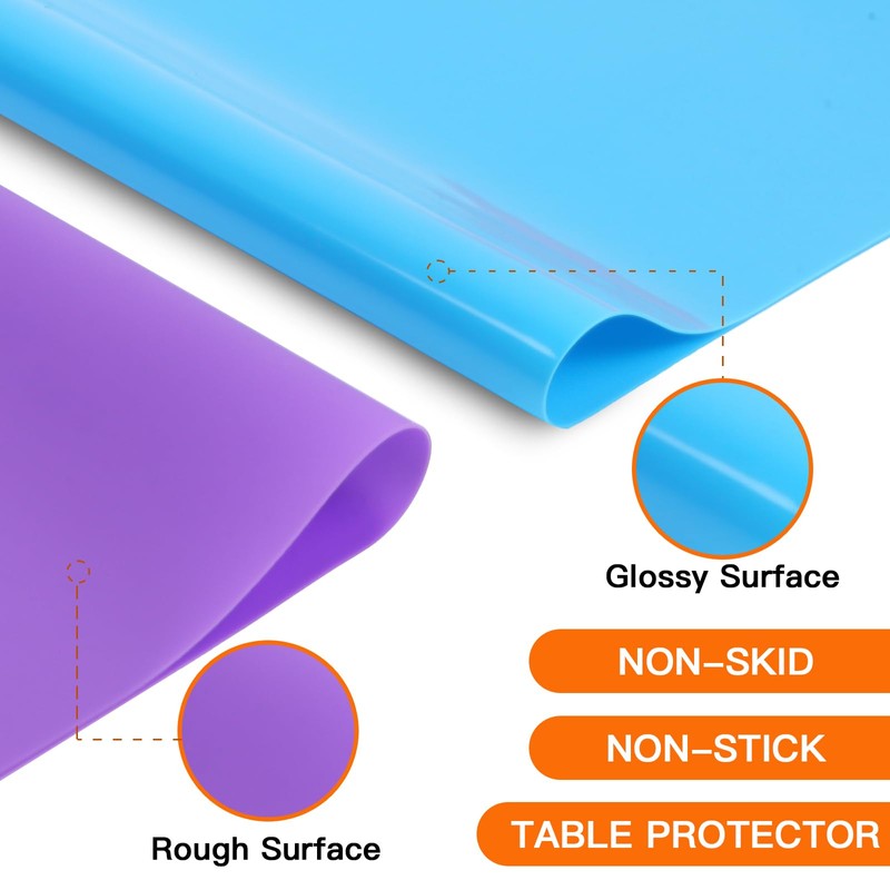 3 Pack Silicone Mats for Crafts, Premium Playdough Mat,A3 Size
