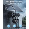 4G LTE Cellular Solar Security Camera Wireless Outdoor, 4 Lens