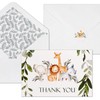 50 Pack Jungle Safari Greenery Thank You Cards, Cute Thank