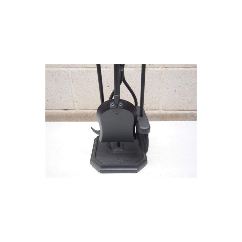 Minuteman International Neoclassic 5-piece Fireplace Tool Set, Black, Square Base