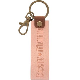 GRUSS & CO Faux Leather Key Fob | Pendant Made of Faux Leather with Motif with, pink, Motif "Mama"