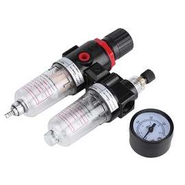 1/4'' Air Filter Regulator Lubricator Water Pressure Compressor Moisture Trap Oil Separator