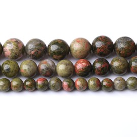 45PCS 8MM Natural Unakite Stone Beads Energy Healing Beads for DIY Jewelry Bracelet Necklace Making for Jewelry Making15Inch