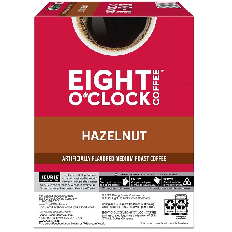 Eight O'Clock Coffee Hazelnut Coffee, 24 Count