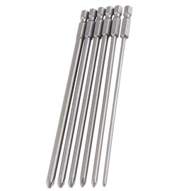 SeonFook 6 Piece Set of 6 150mm Screwdriver Bit Magnetic Crosshead S2 Steel Precision Screwdriver Set PH1 PH2 0.25 inch (6.35 mm) Hex Shank Replacement, Electric Screwdriver Bit, Drill Bit Tool