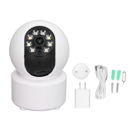 Security Camera Home Wireless WiFi 3MP HD Monitor with Full Color Night Viewing 2 Way Audio Siren Alarm AC100‑240V US Plug