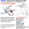 Ceiling Fan Switch ZE-208S Pull Chain Switch 3 Speed 4
