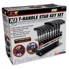 Performance Tool W80276 10-Piece Star T-Handle Allen Wrench Set, Long