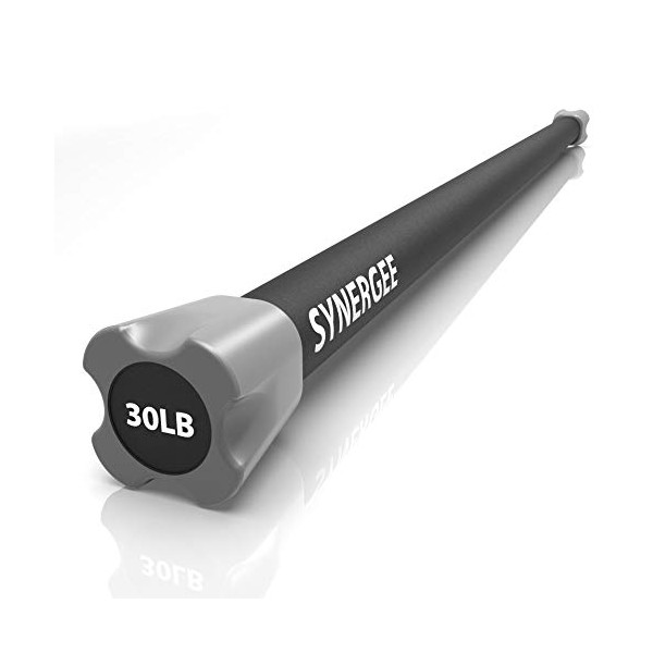 Synergee Workout Bar Weight Bar - 30lb Weights Padded Weighted Bars – Body Toning Exercise Bar, Strength & Condition