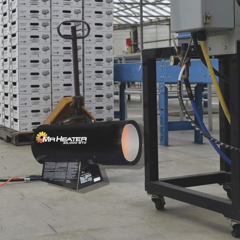Mr. Heater 35,000 BTU Propane Forced-Air Heater #MH35FA, Black