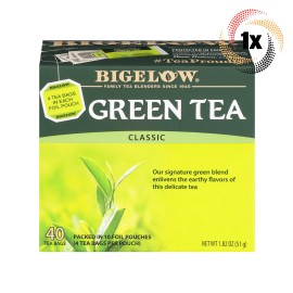 1x Box Bigelow Classic Natural Green Tea | 40 Tea Bags Per Box | 1.82oz