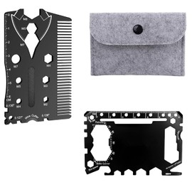 (2 Pack) 46 in 1 Multitool Wallet Card Tool and Creative Gadgets Suit Style 18 in 1 Multi Tool, Mens Gifts for Dad, Birthday Gifts for Him, Christmas Gifts for Him,Valentines Day,Secret Santa Gifts