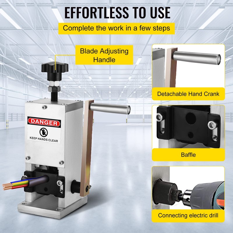 VEVOR Manual Wire Stripping Machine with Hand Crank Portable for