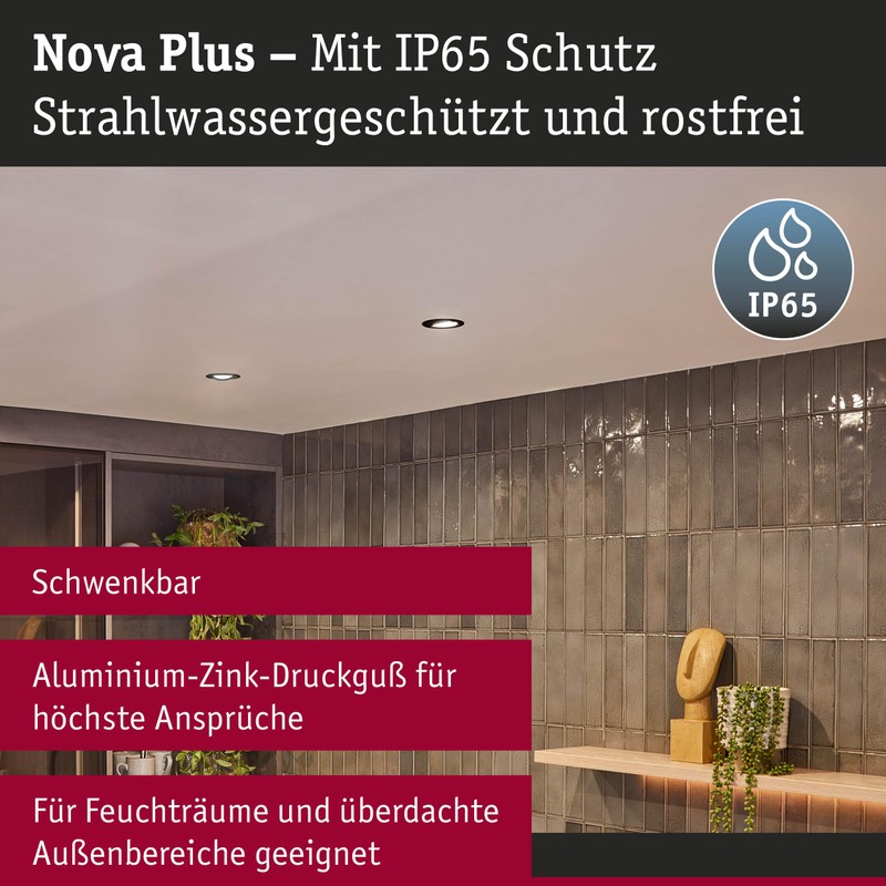 Paulmann Nova Plus 92459 LED Recessed Light IP65 Single Light