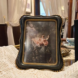 YULINK 5x7 Vintage Picture Frame, Antique Black Ornate Photo Frame, for Tabletop and Wall Display, Decorative Retro Home Decor, Old Fashioned Photo Gallery Art
