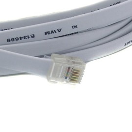 RiteAV - 150FT (45.7M) RJ12/M to RJ12/M 6P6C Straight for Data Phone Line Cord - Gray