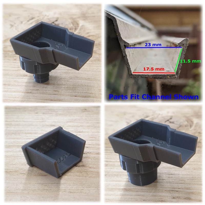 Greenhouse gutter outlet and blank end set fits 23 x