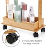 Lyellfe 3 Tire Shower Caddy Stand, Bamboo Shower Floor Organizer