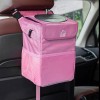 Portable Car Trash Can with Lid, Waterproof Hanging Back Seat