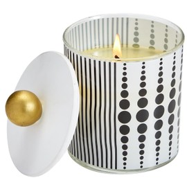 PartyLite White Clove Monochrome Jar Candle – Modern Black & White Design, Mandarin, Matcha, Shiso Leaf, White Clove, Amber & Hazelnut Wood Scent, 40-60 Hours Burn Time