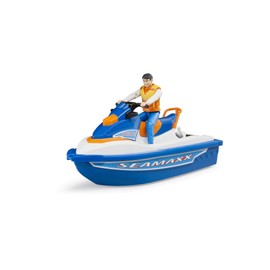 bruder 63150 - Personal Water Craft mit Fahrer - 1:16 Jetski Wasser-Fahrzeug Spielzeug Boot Mensch Mann Figur