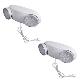 CM MZY Emergency Lights with Battery Backup and 1.0 Meter Plug in Cord，Emergency Lights for Business Home Power,Two Adjustable LED Light Head Emergency Lighting Fixtures,AC120V, UL Listed,2 Pack