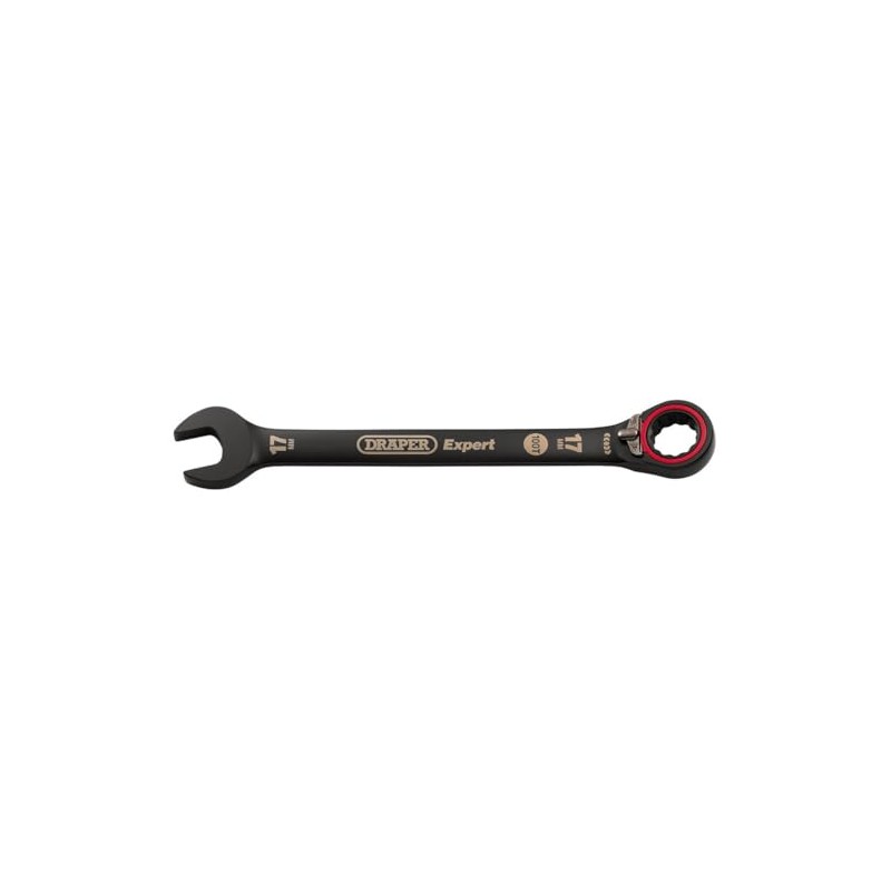 Draper 03907 Expert HI-TORQ Metric Reversible Ratchet Combination Spanner, 17mm,