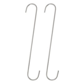 HARFINGTON 2pcs Long S Hooks 12 Inch Extra Long Metal S-Shaped Hanging Hooks High Manganese Steel S Hanger Storage Organizing Tool for Kitchen Garden Bathroom Garage Closet, Silver