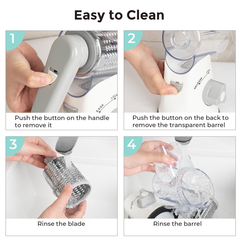 X Home Rotary Cheese Grater for Kitchen, Shredder with 3