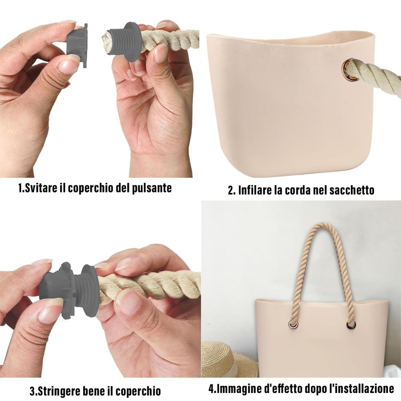 JOOTUEPO 2 Beige Rope Handles, Handle Rope Replacement Chain Strap,