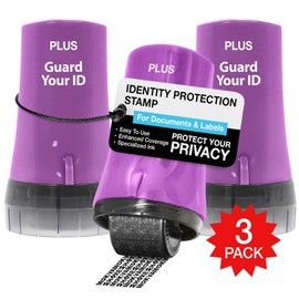 Identity Theft Protection Roller 3-Pack Advanced 2.0 Security Stamp by Guard Your ID (Regular 3-Piece, Purple)