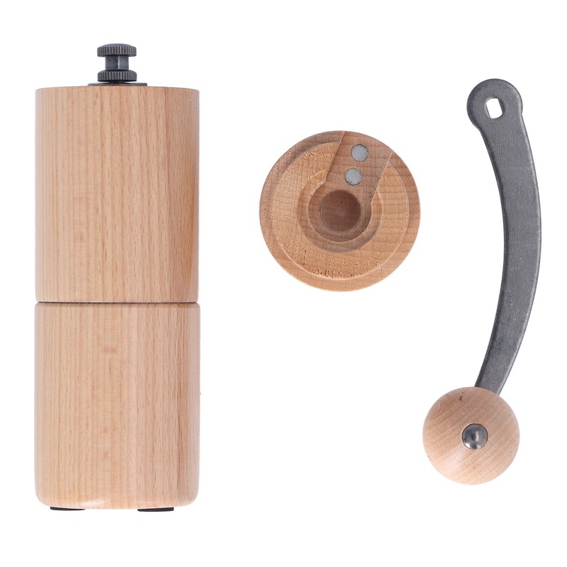 Manual Coffee Grinder Adjustable Detachable Beech Wood Stainless Steel Core